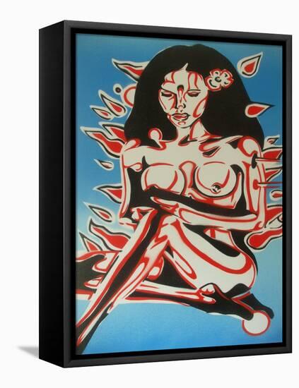 Tiki Girl-Abstract Graffiti-Framed Premier Image Canvas