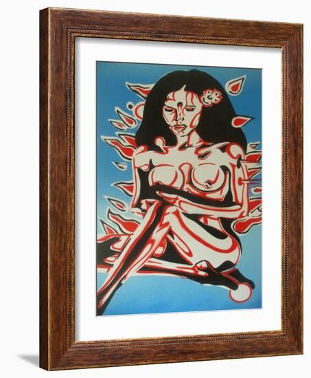 Tiki Girl-Abstract Graffiti-Framed Giclee Print