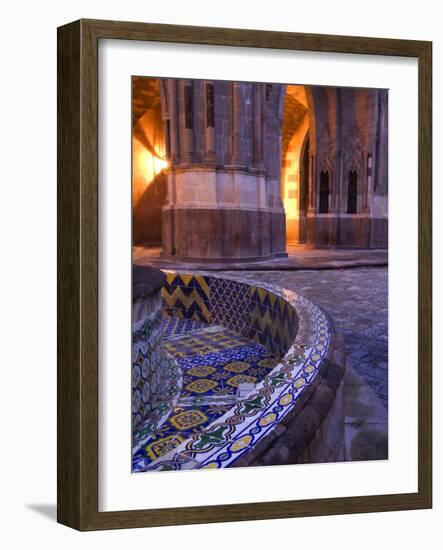 Tile and Columns in Early Morning of the Parroquia Church and the Jardin, San Miguel De Allende-Nancy Rotenberg-Framed Photographic Print