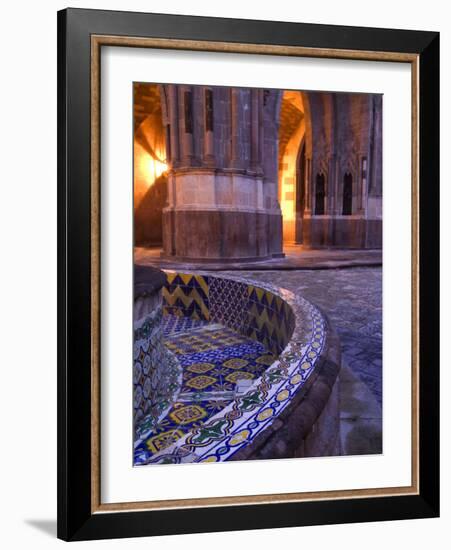 Tile and Columns in Early Morning of the Parroquia Church and the Jardin, San Miguel De Allende-Nancy Rotenberg-Framed Photographic Print