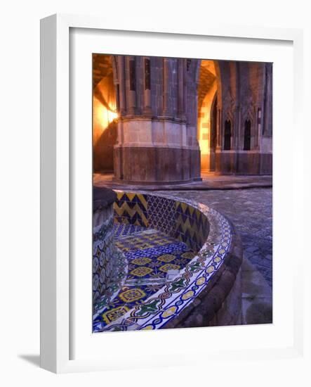 Tile and Columns in Early Morning of the Parroquia Church and the Jardin, San Miguel De Allende-Nancy Rotenberg-Framed Photographic Print