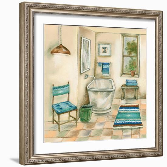 Tile Bath I-Margaret Ferry-Framed Art Print