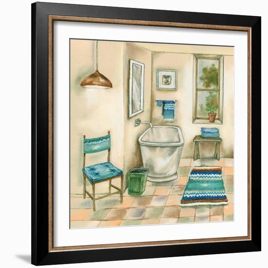 Tile Bath I-Margaret Ferry-Framed Art Print