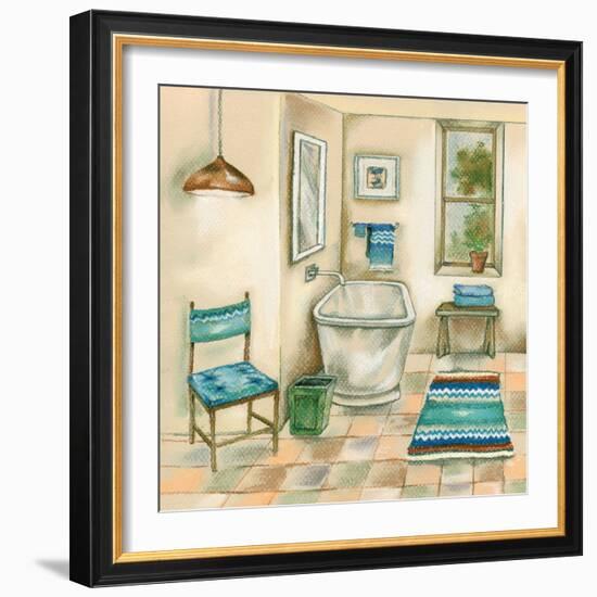 Tile Bath I-Margaret Ferry-Framed Art Print