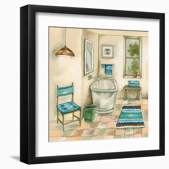 Tile Bath I-Margaret Ferry-Framed Art Print