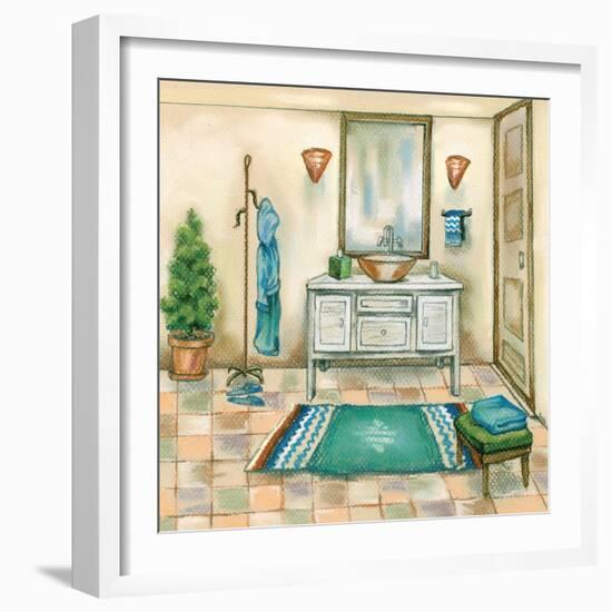 Tile Bath II-Margaret Ferry-Framed Art Print