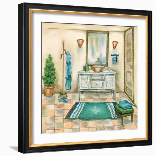 Tile Bath II-Margaret Ferry-Framed Art Print