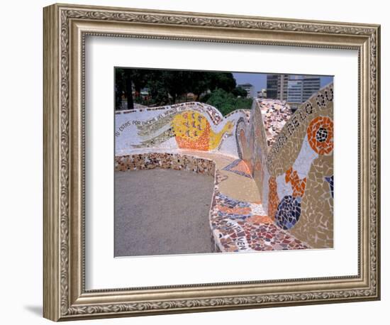 Tile Bench, Parque del Amor, Lovers Park, Miraflores District, Lima, Peru-Cindy Miller Hopkins-Framed Photographic Print