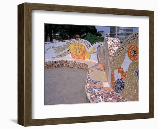 Tile Bench, Parque del Amor, Lovers Park, Miraflores District, Lima, Peru-Cindy Miller Hopkins-Framed Photographic Print