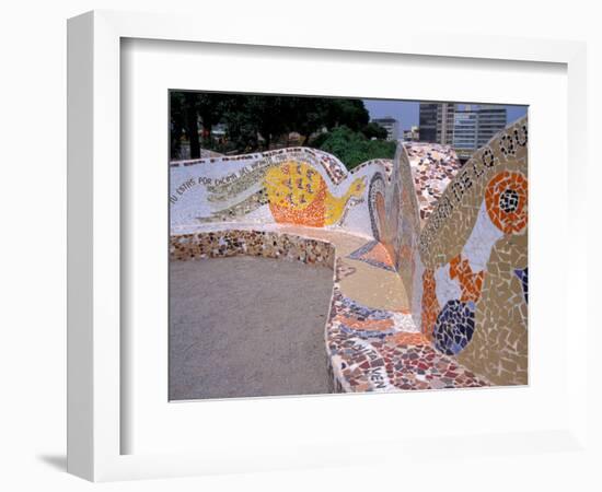 Tile Bench, Parque del Amor, Lovers Park, Miraflores District, Lima, Peru-Cindy Miller Hopkins-Framed Photographic Print