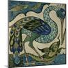 Tile Design of Heron and Fish, by Walter Crane-Walter Crane-Mounted Giclee Print
