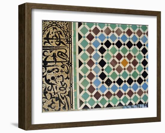Tile Detail, Attarine Medressa, Fez, Morocco, North Africa-Bruno Morandi-Framed Photographic Print