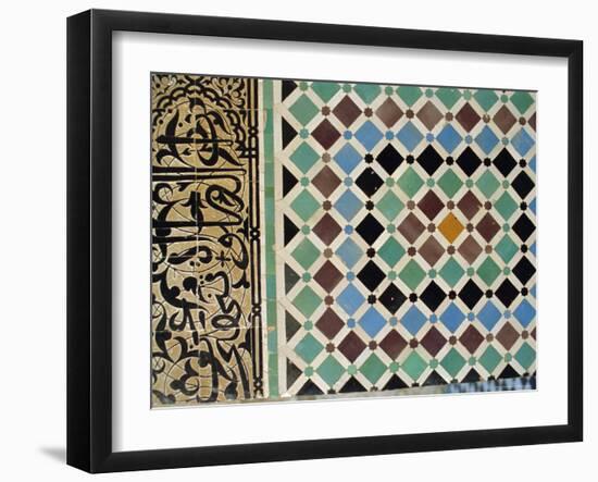 Tile Detail, Attarine Medressa, Fez, Morocco, North Africa-Bruno Morandi-Framed Photographic Print