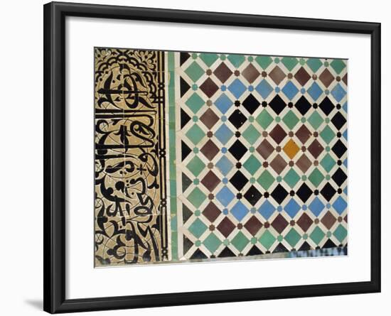 Tile Detail, Attarine Medressa, Fez, Morocco, North Africa-Bruno Morandi-Framed Photographic Print