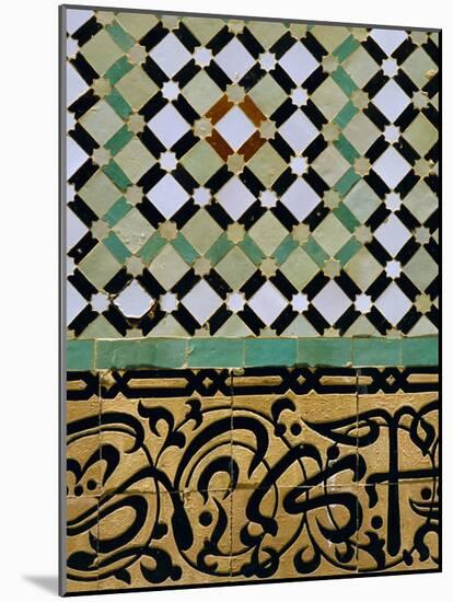 Tile Detail, Bou Inania Medersa, Meknes, Marocco, North Africa-Bruno Morandi-Mounted Photographic Print