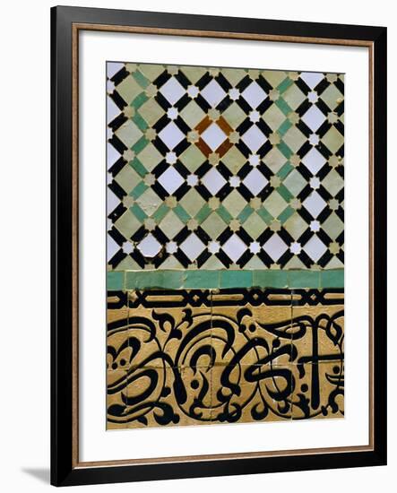Tile Detail, Bou Inania Medersa, Meknes, Marocco, North Africa-Bruno Morandi-Framed Photographic Print