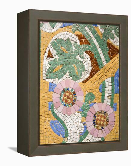 Tile Mosaic on Palau De La Musica, La Ribera District, City of Barcelona, Catalonia, Spain, Europe-Richard Cummins-Framed Premier Image Canvas