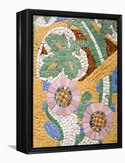 Tile Mosaic on Palau De La Musica, La Ribera District, City of Barcelona, Catalonia, Spain, Europe-Richard Cummins-Framed Premier Image Canvas