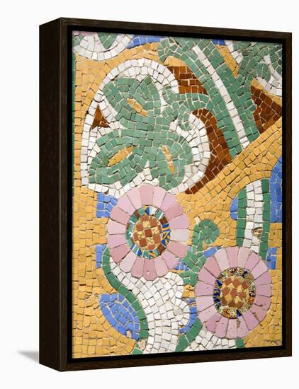 Tile Mosaic on Palau De La Musica, La Ribera District, City of Barcelona, Catalonia, Spain, Europe-Richard Cummins-Framed Premier Image Canvas