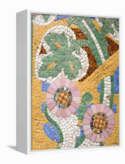 Tile Mosaic on Palau De La Musica, La Ribera District, City of Barcelona, Catalonia, Spain, Europe-Richard Cummins-Framed Premier Image Canvas