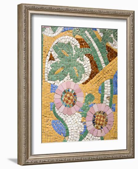 Tile Mosaic on Palau De La Musica, La Ribera District, City of Barcelona, Catalonia, Spain, Europe-Richard Cummins-Framed Photographic Print