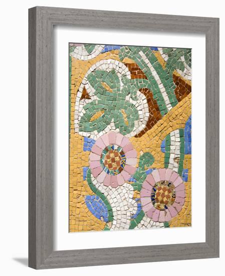 Tile Mosaic on Palau De La Musica, La Ribera District, City of Barcelona, Catalonia, Spain, Europe-Richard Cummins-Framed Photographic Print