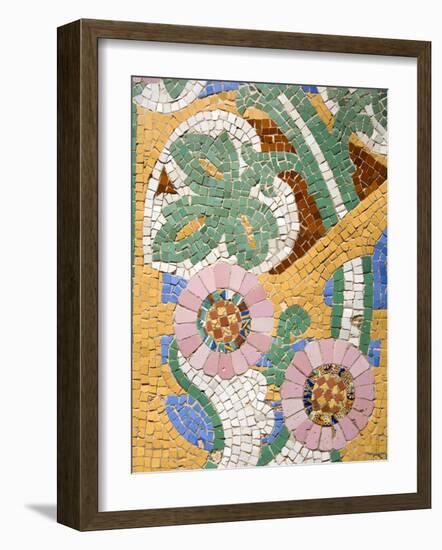 Tile Mosaic on Palau De La Musica, La Ribera District, City of Barcelona, Catalonia, Spain, Europe-Richard Cummins-Framed Photographic Print