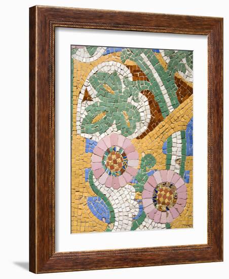 Tile Mosaic on Palau De La Musica, La Ribera District, City of Barcelona, Catalonia, Spain, Europe-Richard Cummins-Framed Photographic Print