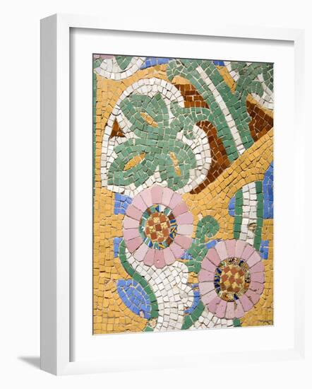 Tile Mosaic on Palau De La Musica, La Ribera District, City of Barcelona, Catalonia, Spain, Europe-Richard Cummins-Framed Photographic Print