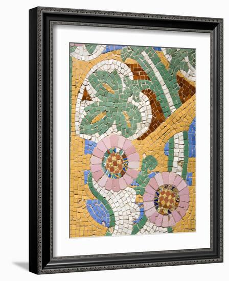 Tile Mosaic on Palau De La Musica, La Ribera District, City of Barcelona, Catalonia, Spain, Europe-Richard Cummins-Framed Photographic Print