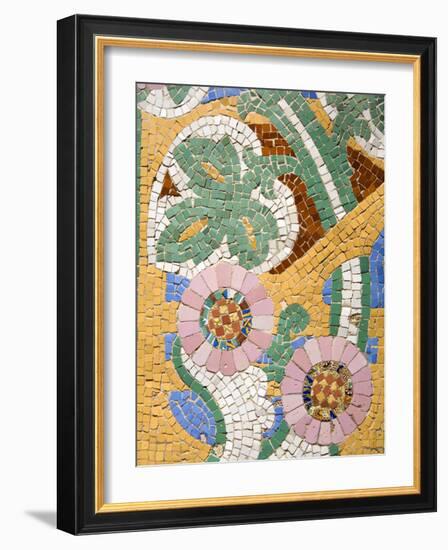 Tile Mosaic on Palau De La Musica, La Ribera District, City of Barcelona, Catalonia, Spain, Europe-Richard Cummins-Framed Photographic Print