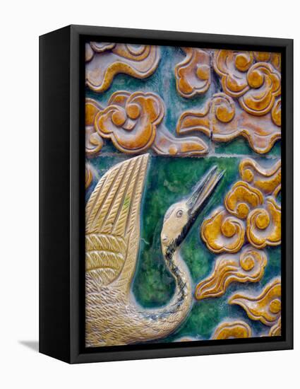 Tile Mural of Swans and Clouds in Forbidden City, Beijing, China-Janis Miglavs-Framed Premier Image Canvas