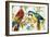 Tile Panel Depicting Parrots, Vietri Sul Mare Production, Italy, 20th Century-null-Framed Giclee Print