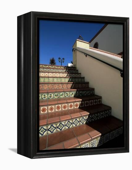 Tile Stairs in Shopping Center, Santa Barbara, California-Aaron McCoy-Framed Premier Image Canvas