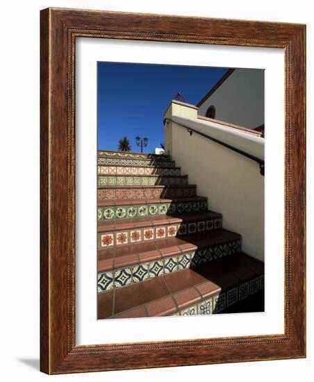 Tile Stairs in Shopping Center, Santa Barbara, California-Aaron McCoy-Framed Photographic Print