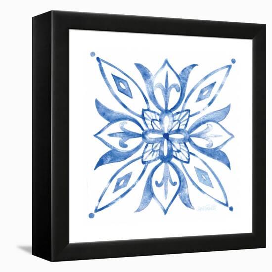 Tile Stencil II Blue-Anne Tavoletti-Framed Stretched Canvas