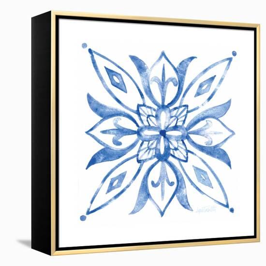 Tile Stencil II Blue-Anne Tavoletti-Framed Stretched Canvas