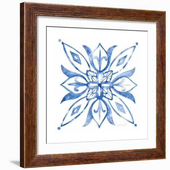 Tile Stencil II Blue-Anne Tavoletti-Framed Art Print