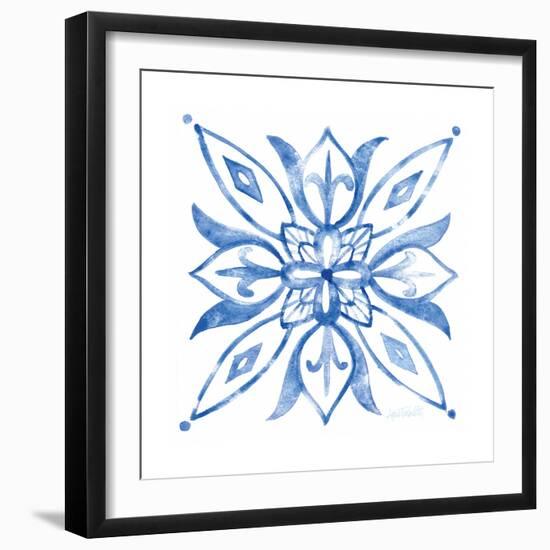 Tile Stencil II Blue-Anne Tavoletti-Framed Art Print