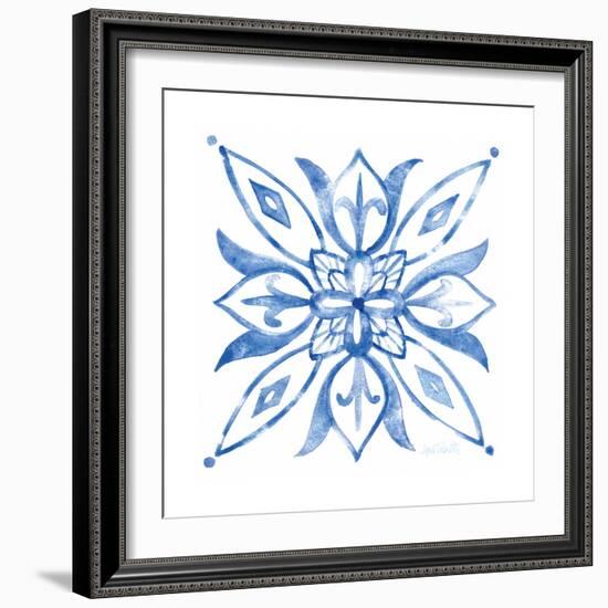 Tile Stencil II Blue-Anne Tavoletti-Framed Art Print