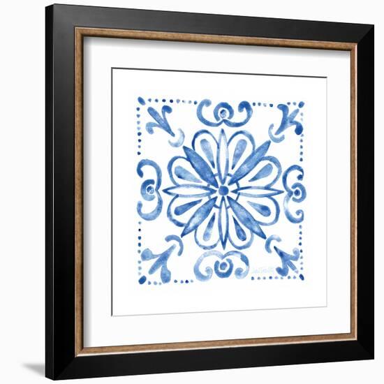 Tile Stencil IV Blue-Anne Tavoletti-Framed Art Print