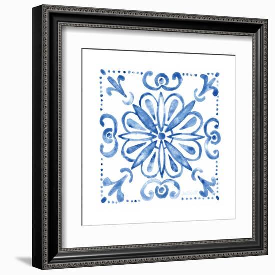 Tile Stencil IV Blue-Anne Tavoletti-Framed Art Print