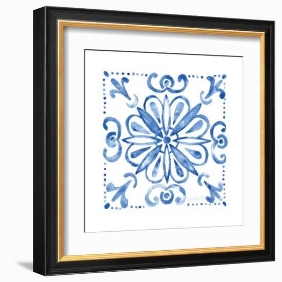 Tile Stencil IV Blue-Anne Tavoletti-Framed Art Print