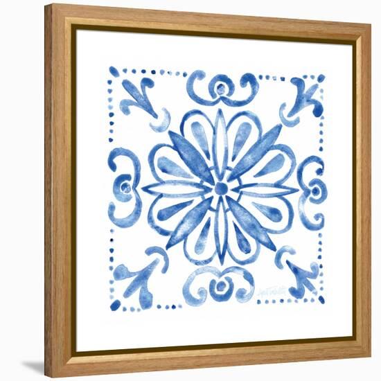 Tile Stencil IV Blue-Anne Tavoletti-Framed Stretched Canvas