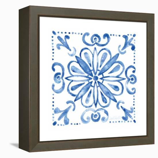 Tile Stencil IV Blue-Anne Tavoletti-Framed Stretched Canvas