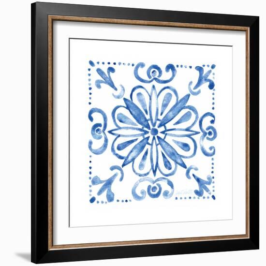 Tile Stencil IV Blue-Anne Tavoletti-Framed Art Print