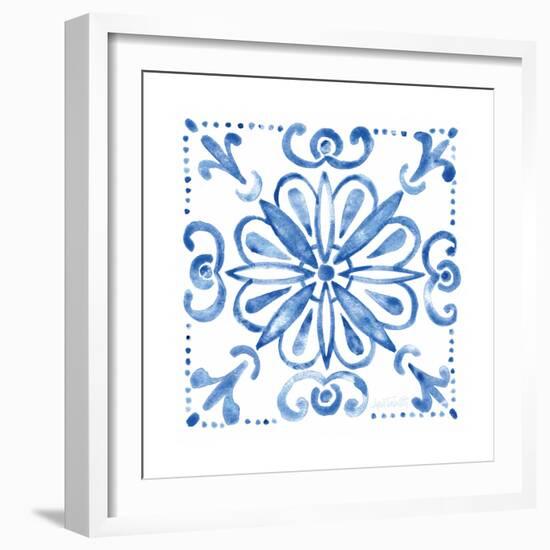 Tile Stencil IV Blue-Anne Tavoletti-Framed Art Print