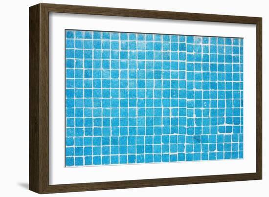 Tile Texture Background Of Bathroom Or Swimming Pool Tiles On Wall-rjmiguel-Framed Art Print