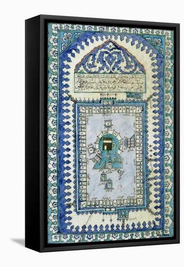 Tile with a Plan View of the Masjid Al-Haram, or Great Mosque, At Mecca, c.1666-null-Framed Premier Image Canvas