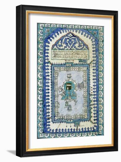 Tile with a Plan View of the Masjid Al-Haram, or Great Mosque, At Mecca, c.1666-null-Framed Giclee Print